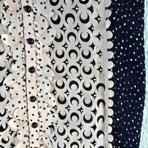 Beguile by Byron Lars Women's Knee Length Dress Size 4 Navy Blue Pink Laser Cut - Picture 10 of 17